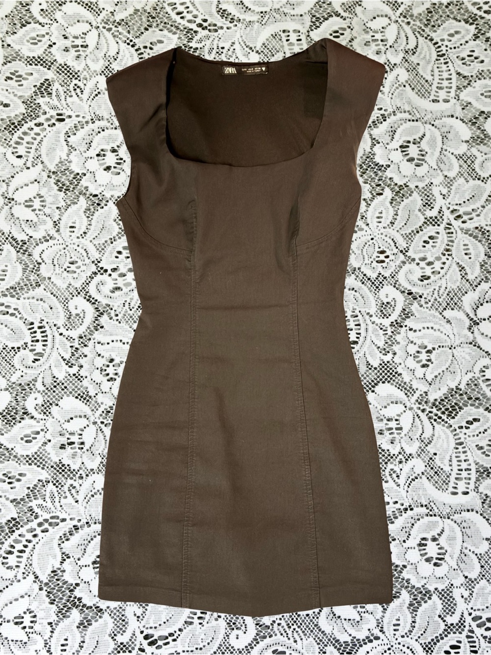Zara Black Scoop Neck Sheath Dress